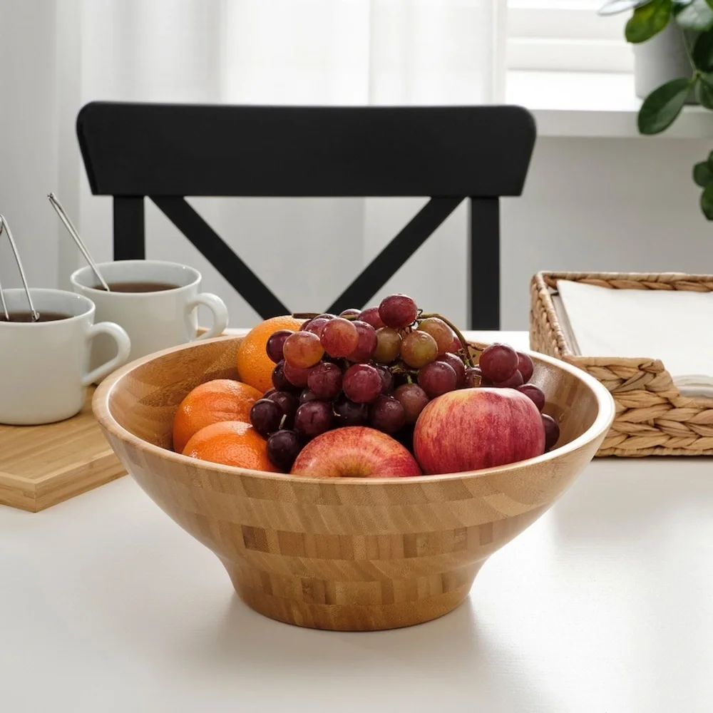 IKEA GRÖNSAKER Serving bowl, Bamboo Wooden Bowl Serving/Mixing Bowl